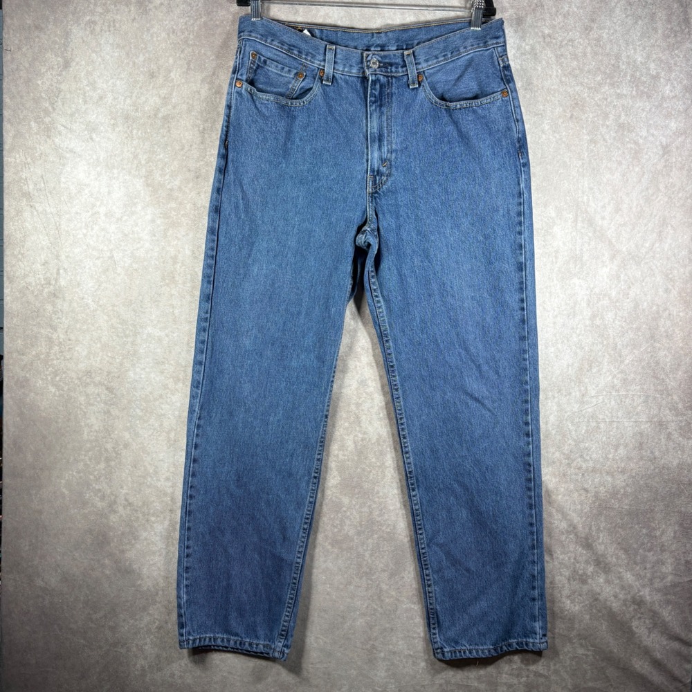 Levi Jeans Mens 34 Blue 550 Relaxed Fit Tapered Leg Medium Wash Denim Everyday